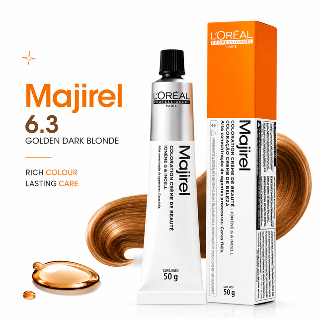 L'Oréal Professionnel Majirel 6.3 Golden Dark Blonde Permanent Hair Colour