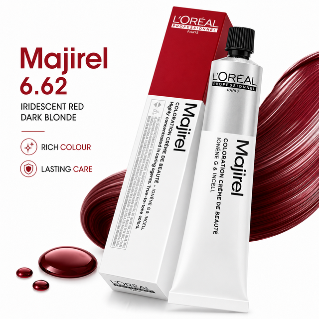 L'Oréal Professionnel Majirel 6.62 Iridescent Red Dark Blonde Permanent Hair Colour 50ml