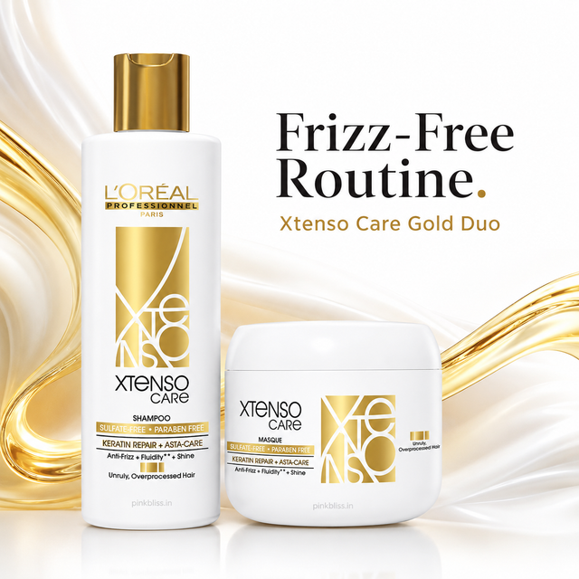 L'Oréal Professionnel Xtenso Care Gold Sulfate-Free Shampoo 250ml & Masque 196g Combo