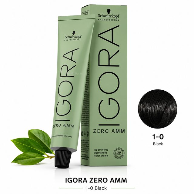 Schwarzkopf Professional IGORA Zero AMM Permanent Hair Color 1-0 Black 60g