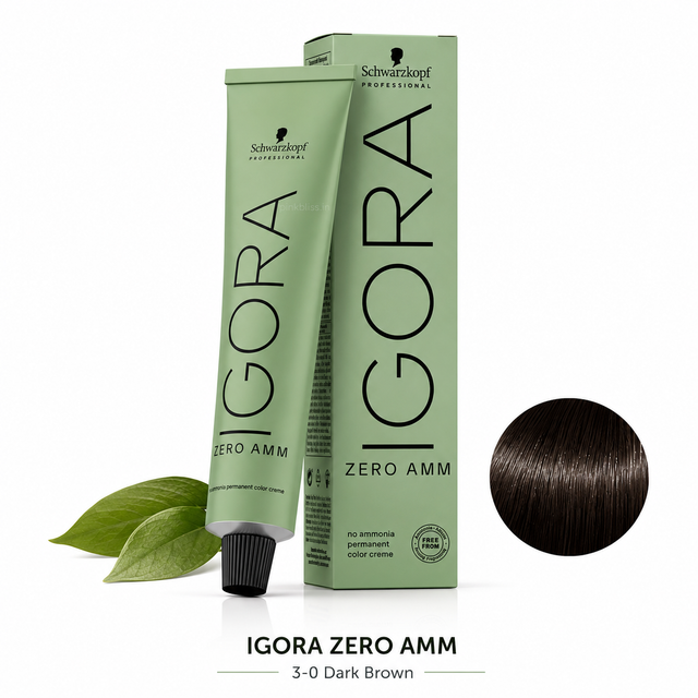 Schwarzkopf Professional IGORA Zero AMM Permanent Hair Color 3-0 Dark Brown 60g