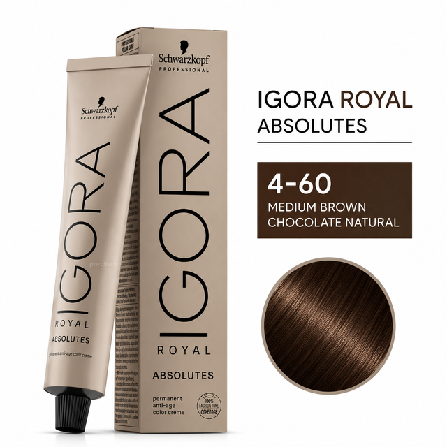 Schwarzkopf Professional Igora Royal Absolutes Hair Color 4-60 Medium Brown Chocolate Natural 60ml