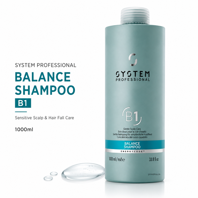 System Professional Balance Shampoo B1 For Sensitive Scalp & Hair Fall Care 1000ml