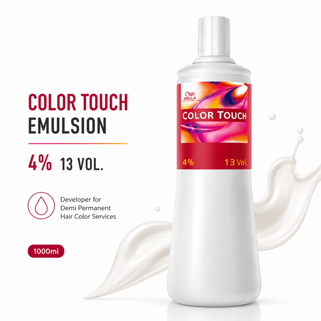 Wella Color Touch Emulsion 4% 13 Volume Developer For Demi Permanent Hair Color Services 1000ml