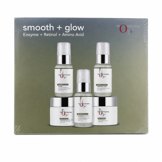 O3+ Professional Smooth + Glow Seaweed Facial Kit for Oily & Acne-Prone Skin 250ml