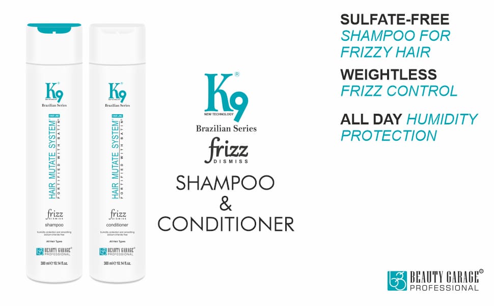 Beauty Garage K9 Frizz Dismiss Shampoo & Conditioner (300ml + 300ml) Pack of 2..