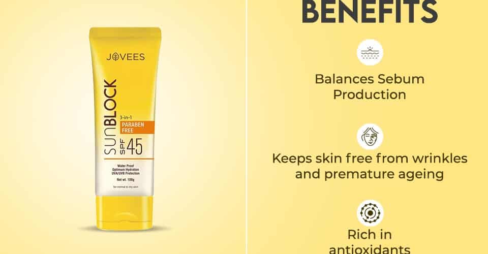 Jovees Herbal Sun Block Sunscreen SPF 45100gm