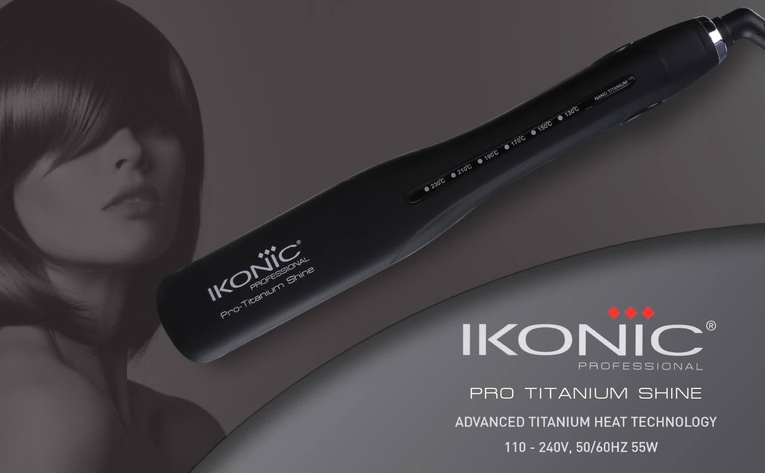 IKONIC PRO TITANIUM SHINE BLACK HAIR STRAIGHTENER WITH PROFESSIONAL 1