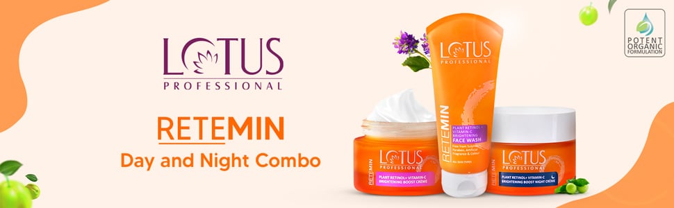 Lotus Professional Retemin Retinol Vitamin C Day Cream 50g Night Cream 50g Face Wash 100ml