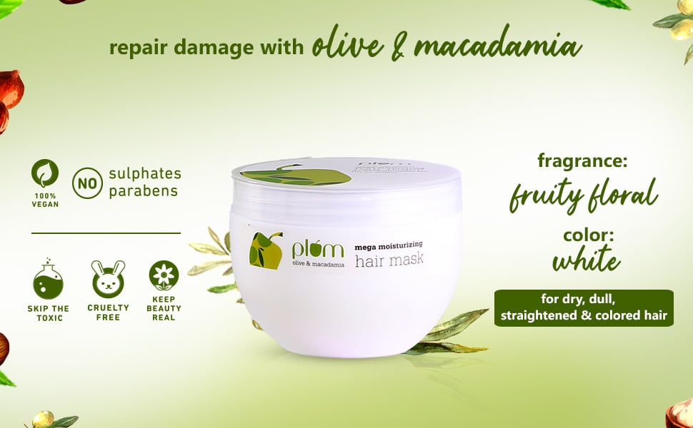 Plum Olive Macadamia Mega Moisturizing Hair Mask 250gm