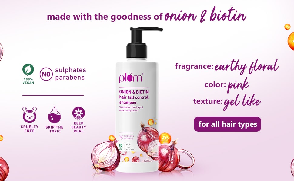 Plum Onion and Biotin Sulphate free Paraben Free Shampoo 250