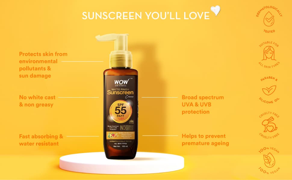 WOW Skin Science Sunscreen SPF 55 PA Matte 100ml 2