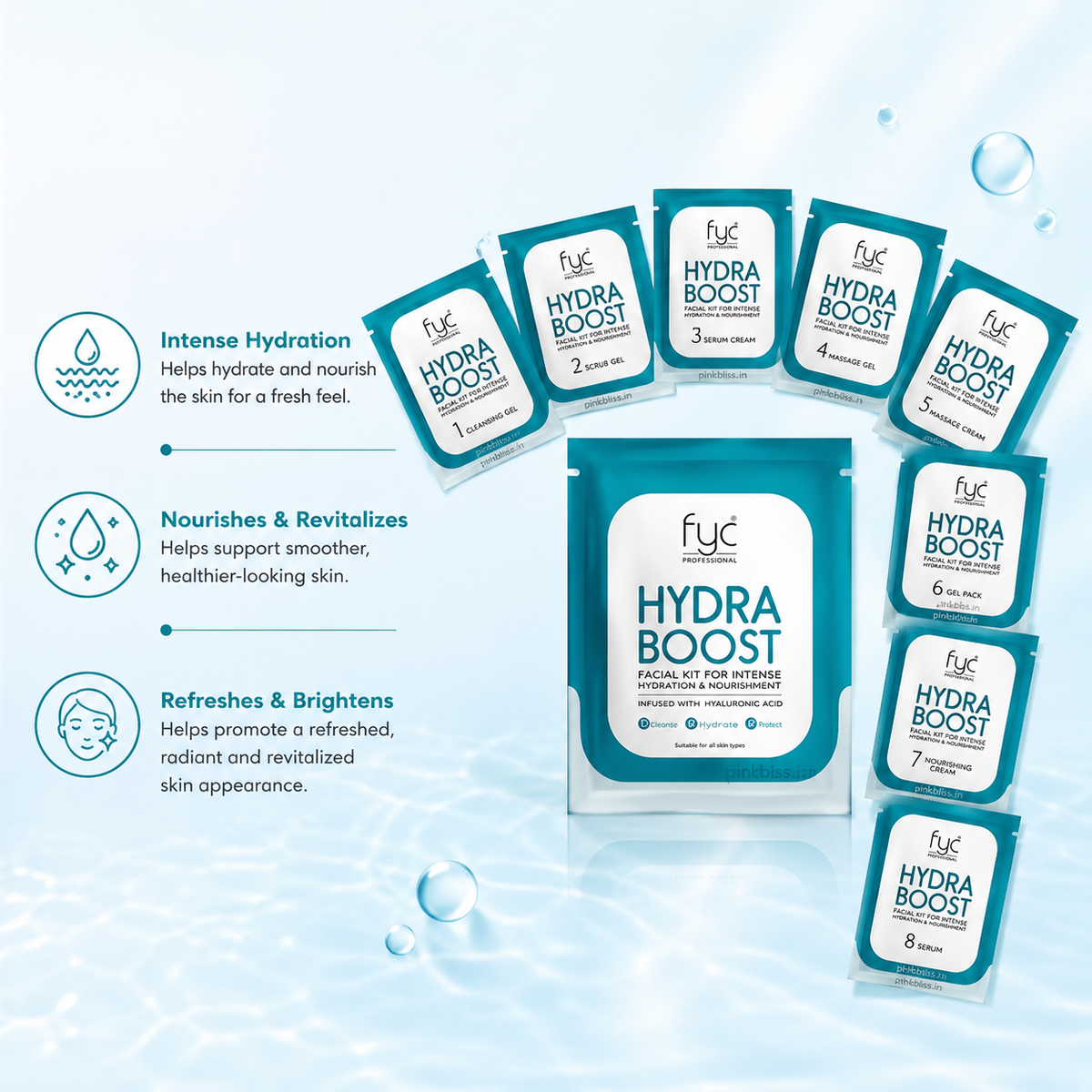 FYC Professional Hydra Boost Facial Kit For Deep Hydration & Glowing Skin 185g