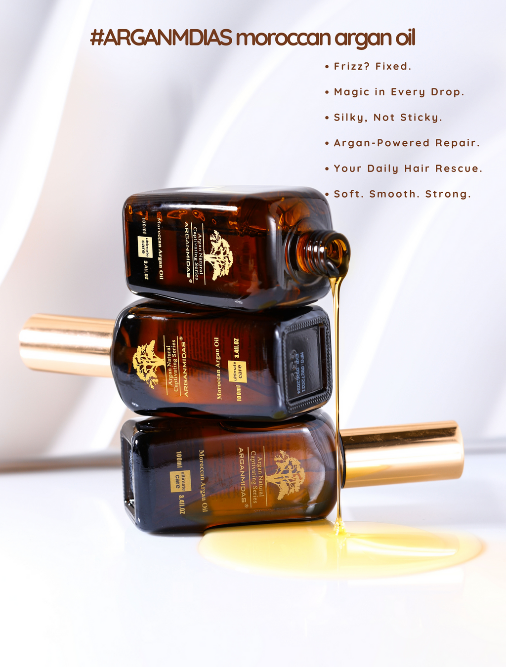 Arganmidas Moroccan Argan Oil 100ml | Multi-Purpose Hair, Skin & Nail Nourishing Oil
