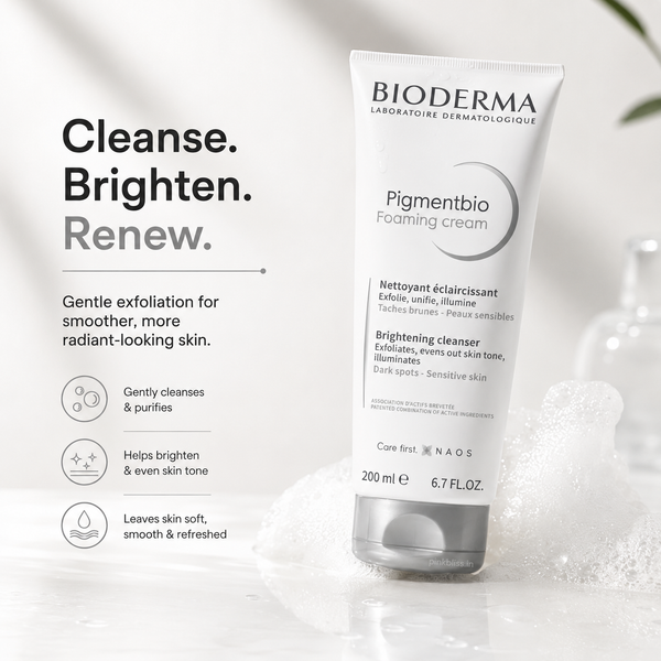 Bioderma Pigmentbio Foaming Cream Brightening Exfoliating Cleanser For Dark Spots & Uneven Skin Tone 200ml