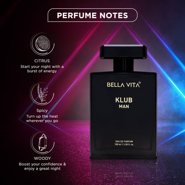 Bella Vita Klub Man Eau De Parfum For Men Long Lasting Fresh Woody Fragrance 100ml