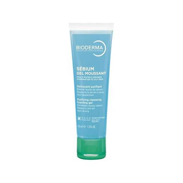 Bioderma Sebium Gel Moussant Purifying Foaming Cleanser For Oily, Combination & Acne-Prone Skin 45ml