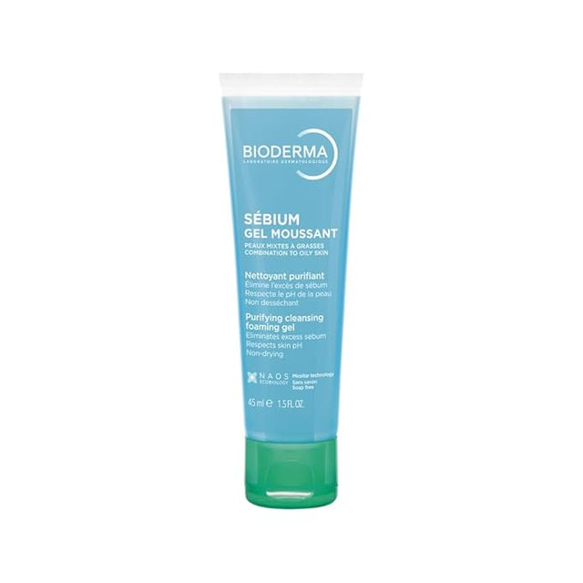 Bioderma Sebium Gel Moussant Purifying Foaming Cleanser For Oily, Combination & Acne-Prone Skin 45ml