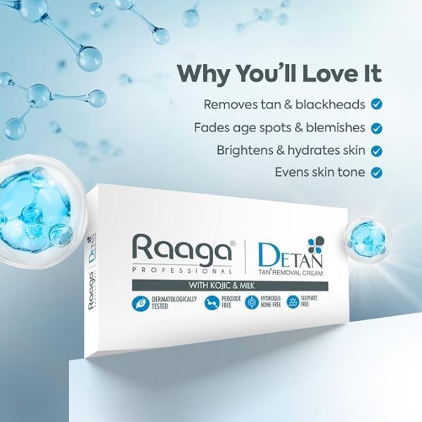 Raaga Professional De-Tan Pack Tan Removal Cream with Kojic & Milk 72gm (Pack of 3)