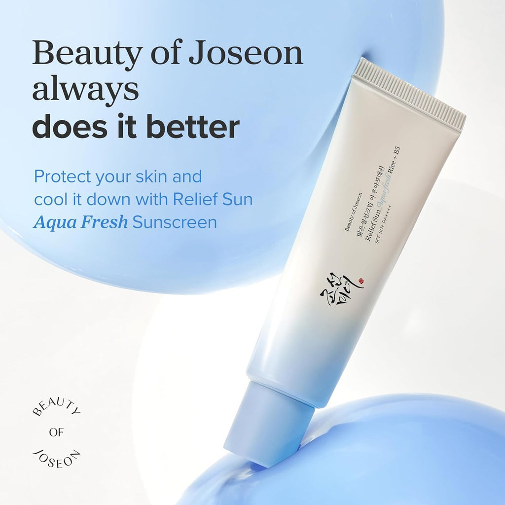 Beauty of Joseon Relief Sun Aqua-Fresh SPF 50+ PA++++ Rice + B5 Sunscreen 50ml | Lightweight Korean Sunscreen