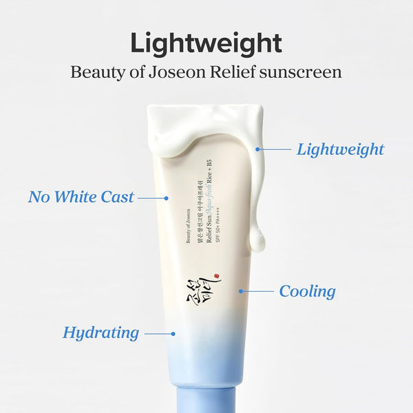 Beauty of Joseon Relief Sun Aqua-Fresh SPF 50+ PA++++ Rice + B5 Sunscreen 50ml | Lightweight Korean Sunscreen