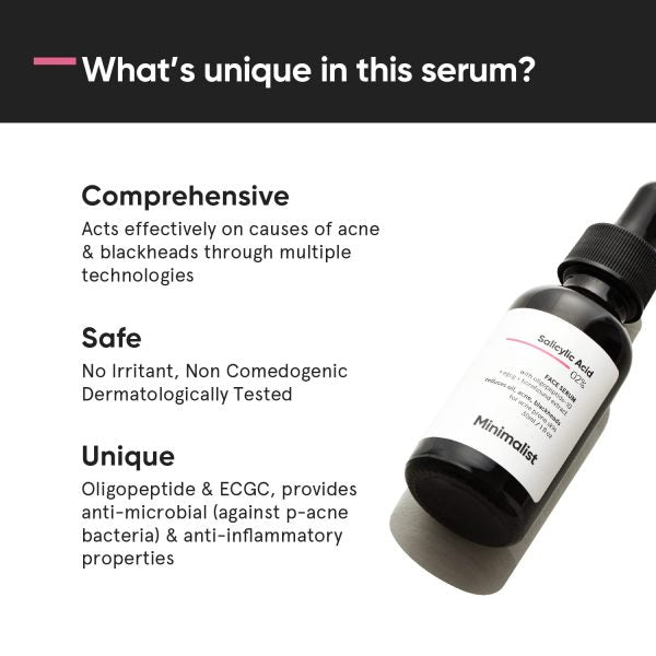 Minimalist 2% Salicylic Acid Serum for Acne, Blackheads & Open Pores 30ml