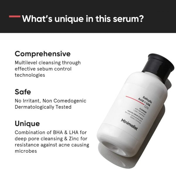 Minimalist 2% Salicylic Acid Face Cleanser for Oily & Combination Skin 100ml