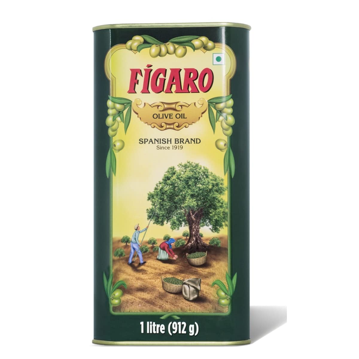 Figaro Pure Olive Oil 1 Litre Tin | Daily Cooking Olive Oil for Indian Dishes