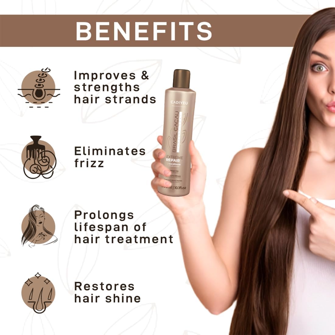 Cadiveu Brasil Cacau Extreme Repair Conditioner for Damaged Hair 300ml