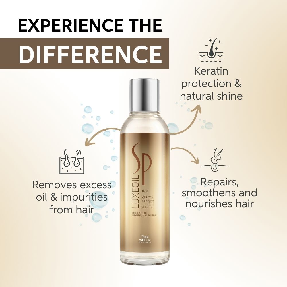 System Professional LuxeOil Keratin Protect Shampoo For Dry, Damaged & Frizzy Hair 200ml