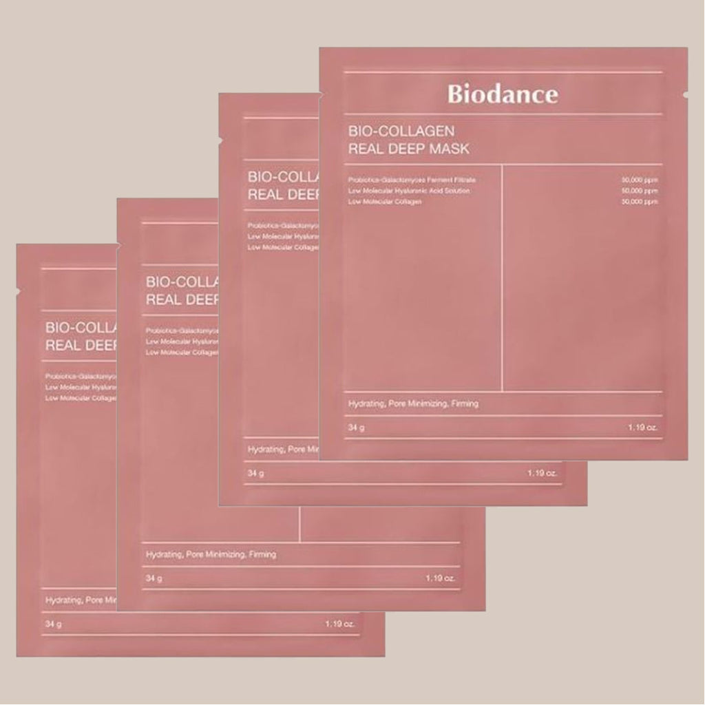 Biodance Bio-Collagen Real Deep Overnight Hydrogel Face Mask Pack of 4 For Hydration, Glass Skin & Elasticity