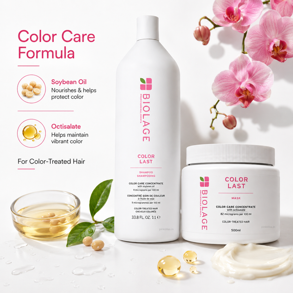 Biolage ColorLast Shampoo 1000ml & Color Protecting Hair Masque 490g Combo For Color-Treated Hair