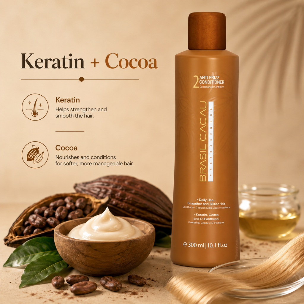 Cadiveu Brasil Cacau Anti Frizz Conditioner for Smooth & Frizz-Free Hair 300ml