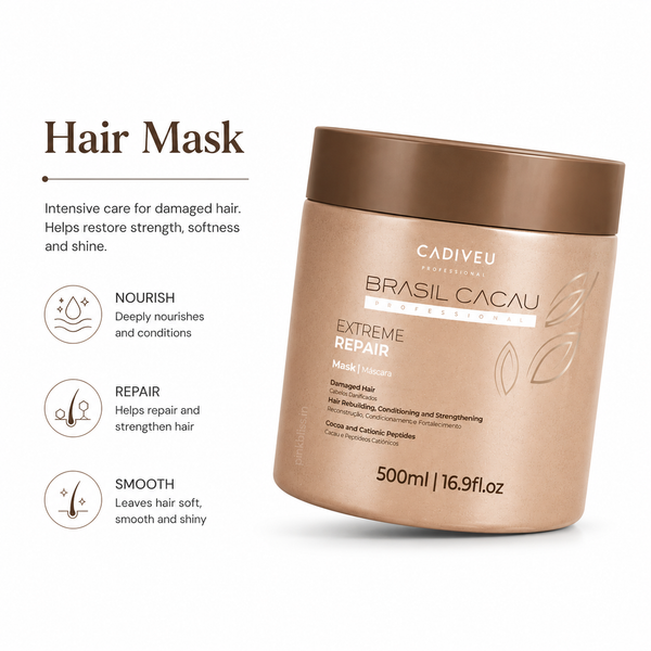 Cadiveu Brasil Cacau Extreme Repair Hair Mask for Damaged Hair 500ml