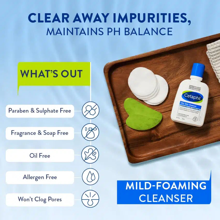 Cetaphil Oily Skin Cleanser for Oily, Acne-Prone & Sensitive Skin 125ml