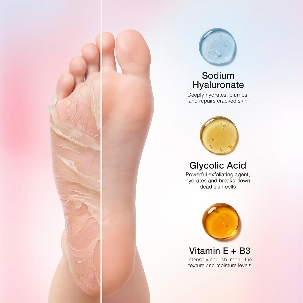 DEDOX Foot Peel Mask with Glycolic Acid – 50ml Pair | Exfoliating Foot Mask for Rough, Dry & Cracked Heels