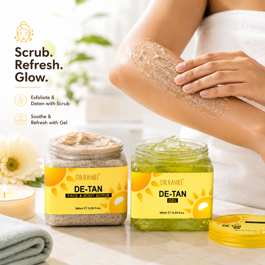 DR.RASHEL De-Tan Gel & De-Tan Face and Body Scrub Combo 380ml Each