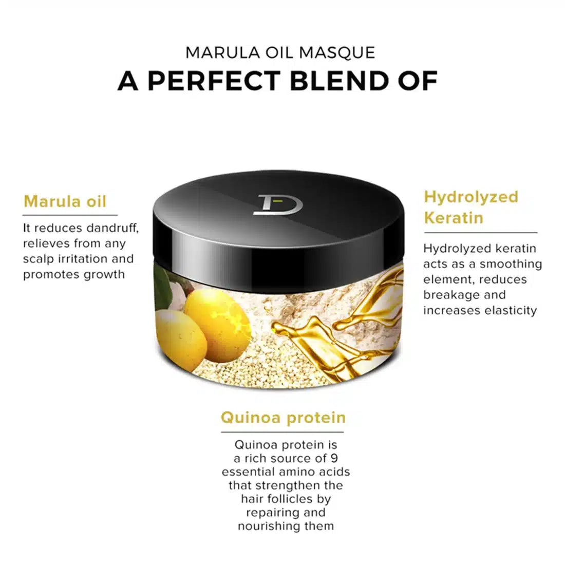 De Fabulous Marula Oil Miracle Repair Masque for Damaged Hair 1000ml