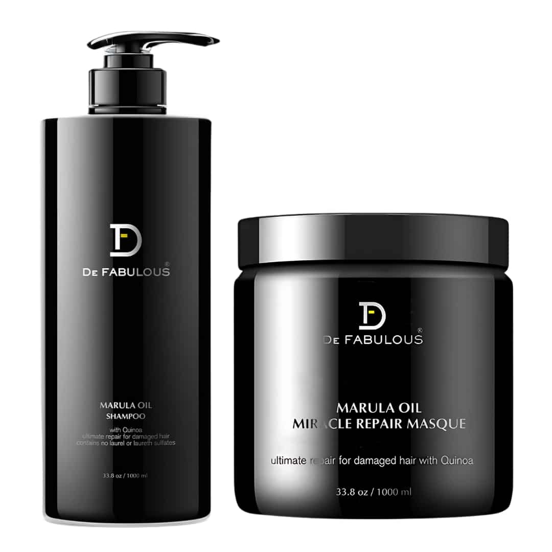 De Fabulous Marula Oil Shampoo & Miracle Repair Masque Combo 1000ml Each