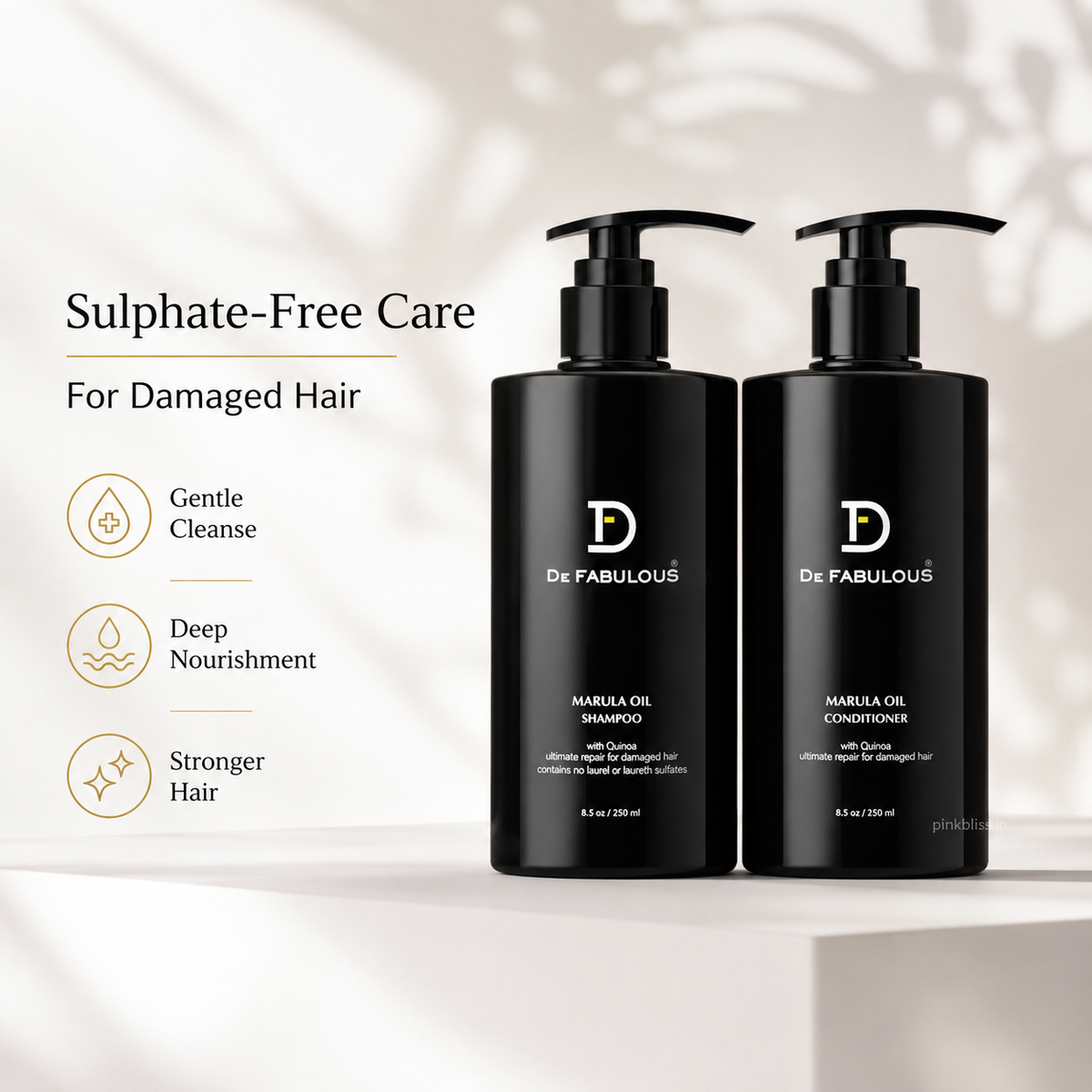 De Fabulous Marula Oil Shampoo & Conditioner Duo Sulphate-Free 250ml Each