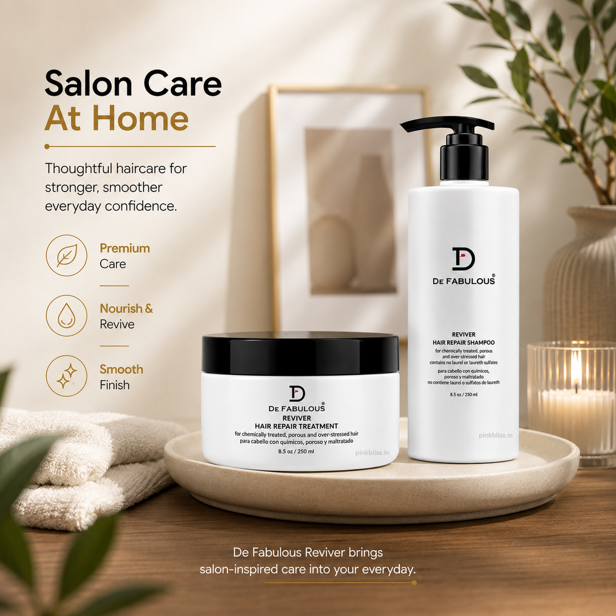 De Fabulous Reviver Hair Repair Shampoo & Treatment Mask Combo 250ml Each