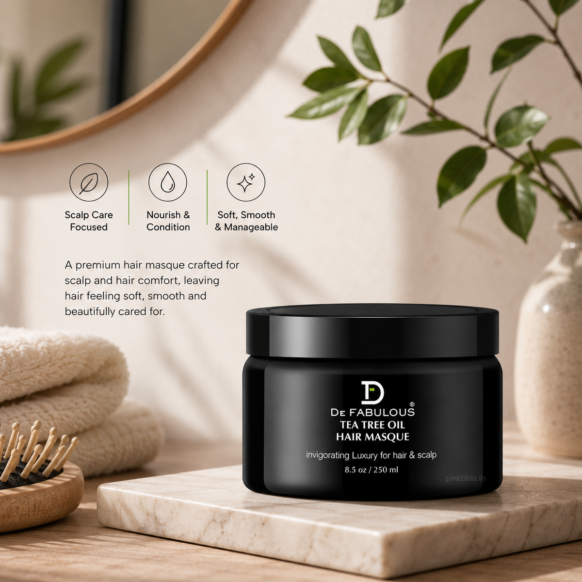 De Fabulous Tea Tree Oil Hair Masque for Scalp Care & Hydration 250ml