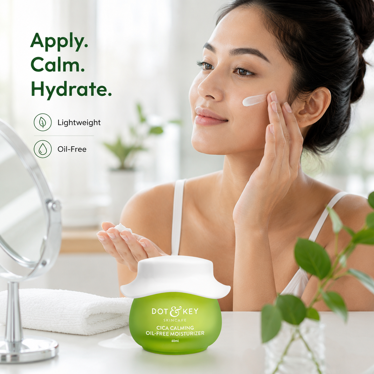 Dot & Key Cica Calming Oil-Free Moisturizer with Niacinamide for Oily & Acne-Prone Skin 60ml
