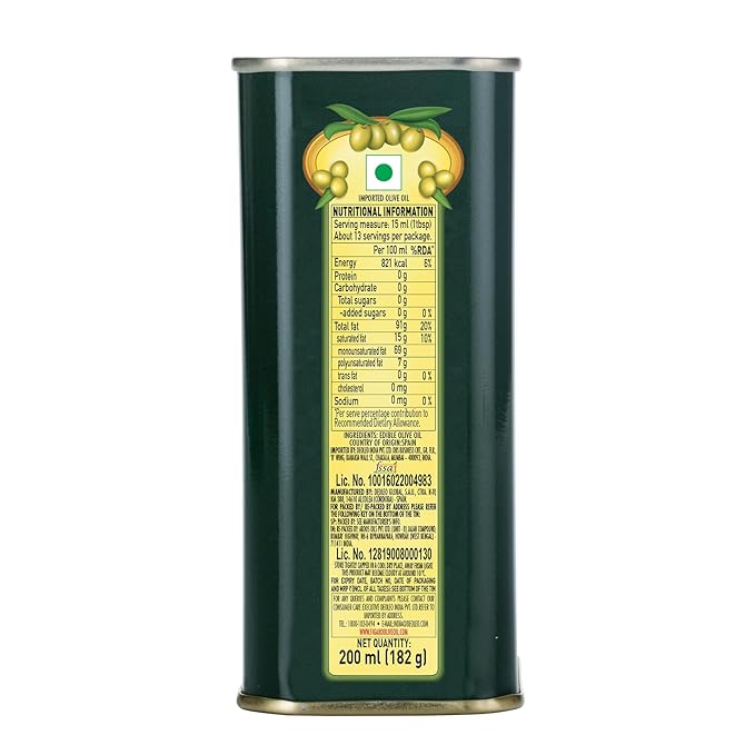Figaro Pure Olive Oil 200ml Tin | Multi-Purpose Cooking Olive Oil