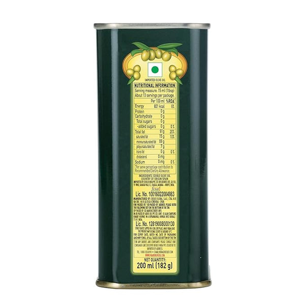 Figaro Pure Olive Oil 200ml Tin | Multi-Purpose Cooking Olive Oil