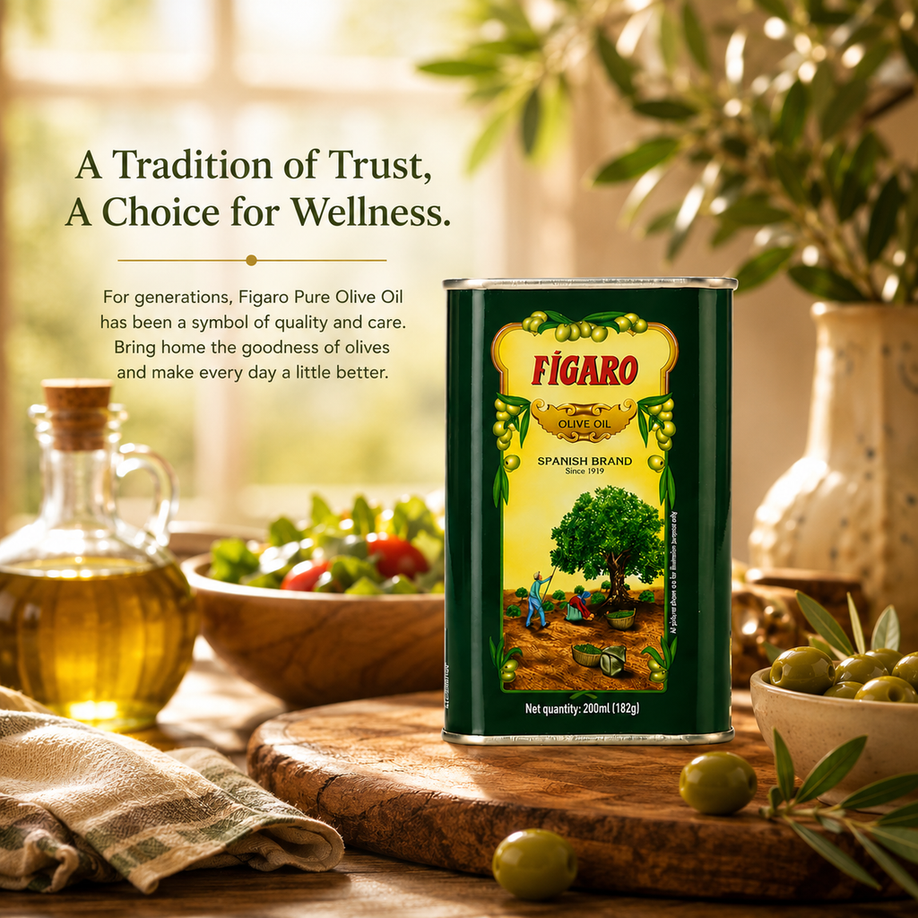 Figaro Pure Olive Oil 200ml Tin | Multi-Purpose Cooking Olive Oil