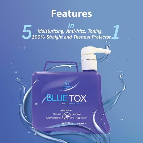 Floractive Profissional W One Bluetox 5 In 1 Blueberry Treatment 1kg | Anti-Frizz Hair Smoothing, Toning & Volume Control Treatment