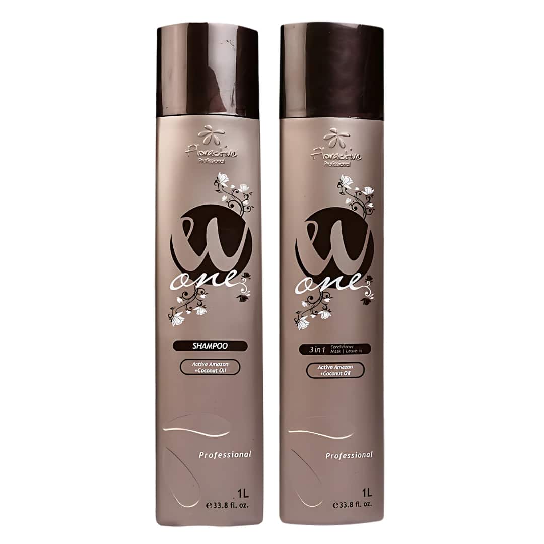 Floractive Profissional W One Shampoo & 3 In 1 Conditioner Duo 1000ml Each | Professional Home Care Hair Treatment Kit