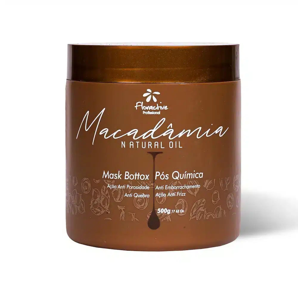 Floractive Profissional W One Macadamia Natural Oil Mask Botox 500g | Hair Reconstructor & Chemical Damage Repair Treatment