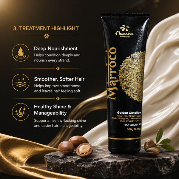 Floractive Professional Marroco Golden Conditioner 300ml | Hydrating Conditioner for Dry, Frizzy & Chemically Treated Hair